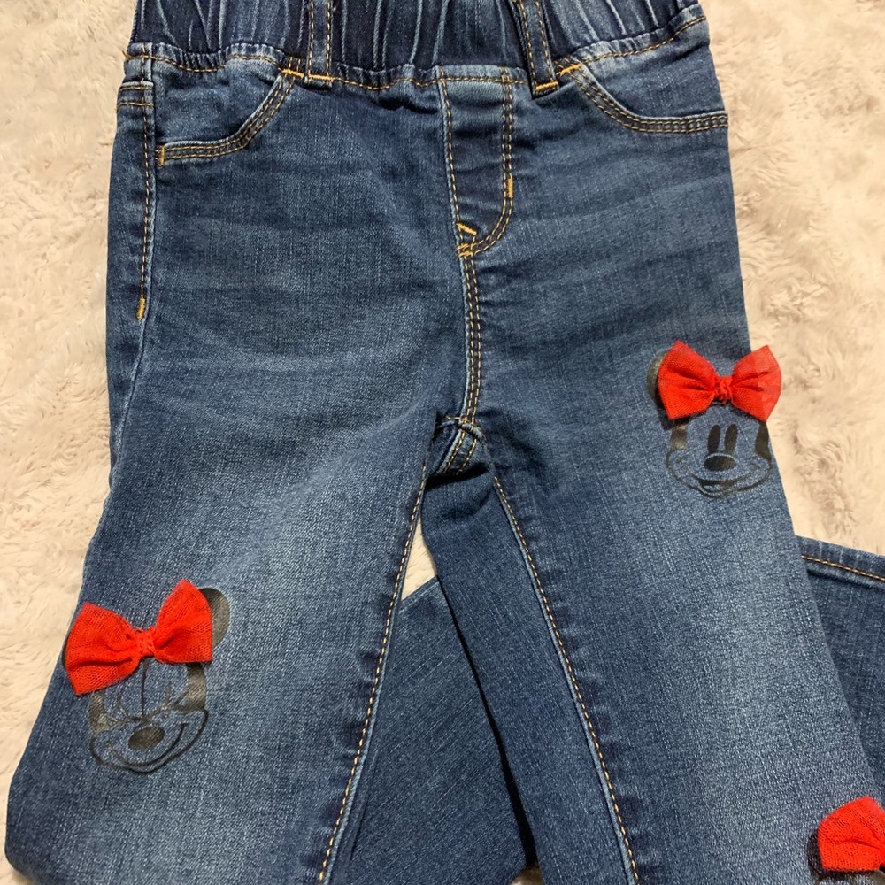 Girls blue stretch jeans.